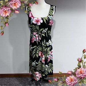 RJC Hawaiian Empire Drawstring Tank A-line Sleeveless Dress